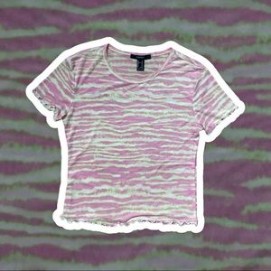 Forever 21 Y2K Retro Zebra Crop Shirt Top